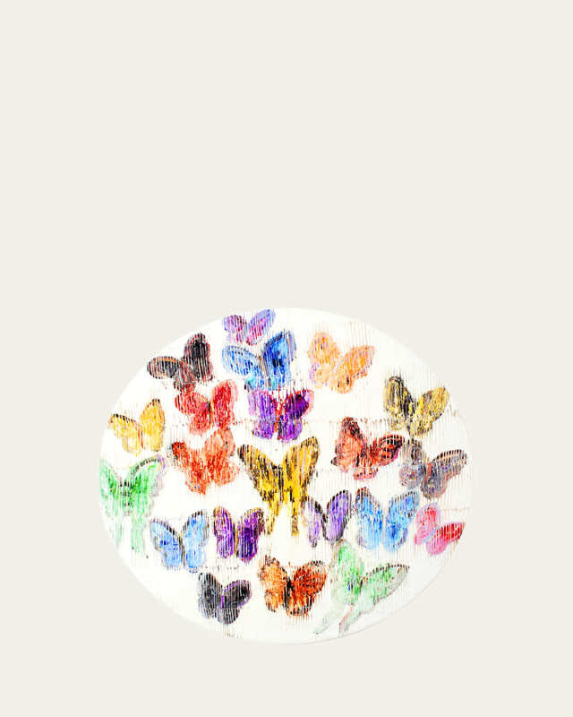 Spring Butterflies Lacquer Placemat, 15"Dia